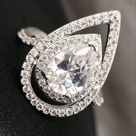 Charm Double Pear Cut Diamond Ring - Picture 3 of 5